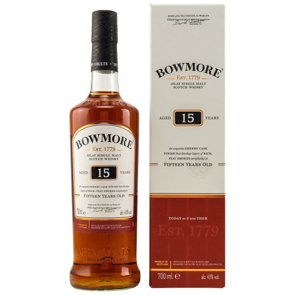 Bowmore - 15 Jahre - Oloroso Sherry Cask Finish, 43%vol., 0,7 ltr.