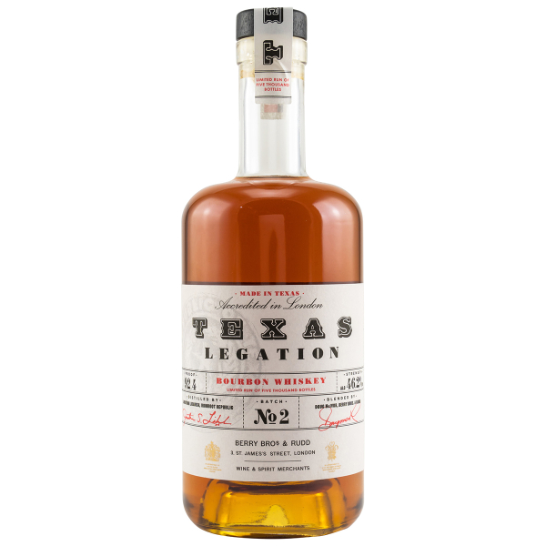 Texas Legation Bourbon Whiskey, 46,2%vol., 0,7 ltr.