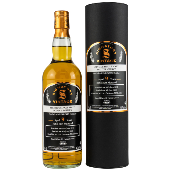 Benrinnes 2011/2021 - 9 Jahre - Signatory Refill Butt #307210, 46%vol, 0,7 ltr.